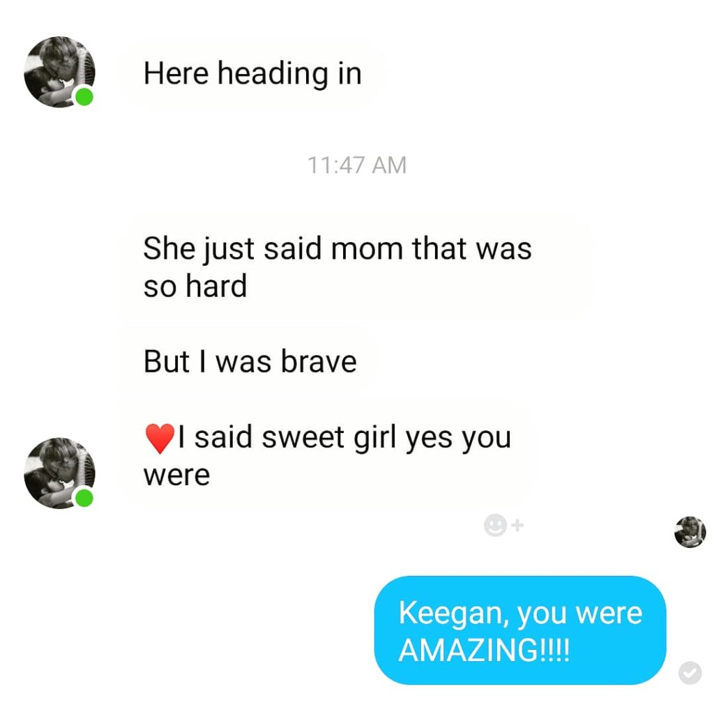 a text from a young woman with autism via her mother